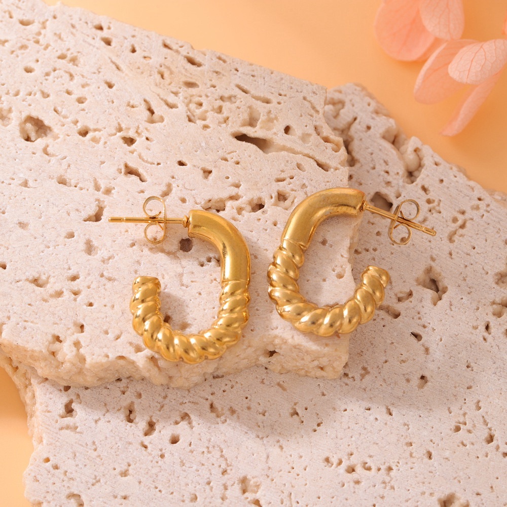 NEW💎18K Gold Hoop Earrings*Twisted Hoop Earrings - Picture 3 of 7